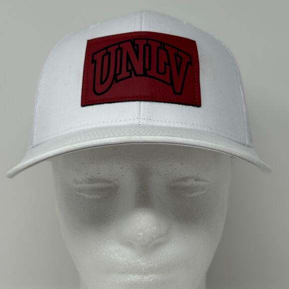 UNLV Rebels Trucker Hat Cap White University Nevada Las Vegas Snapback 6 Panel - Picture 2 of 10